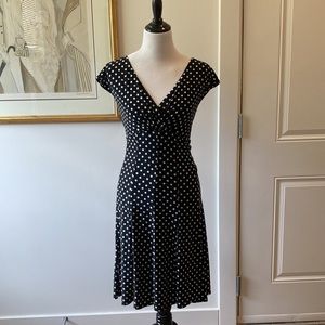 Ralph Lauren | Classic Women’s Black & White Polka Dot Cap Sleeve Dress | Sz 14